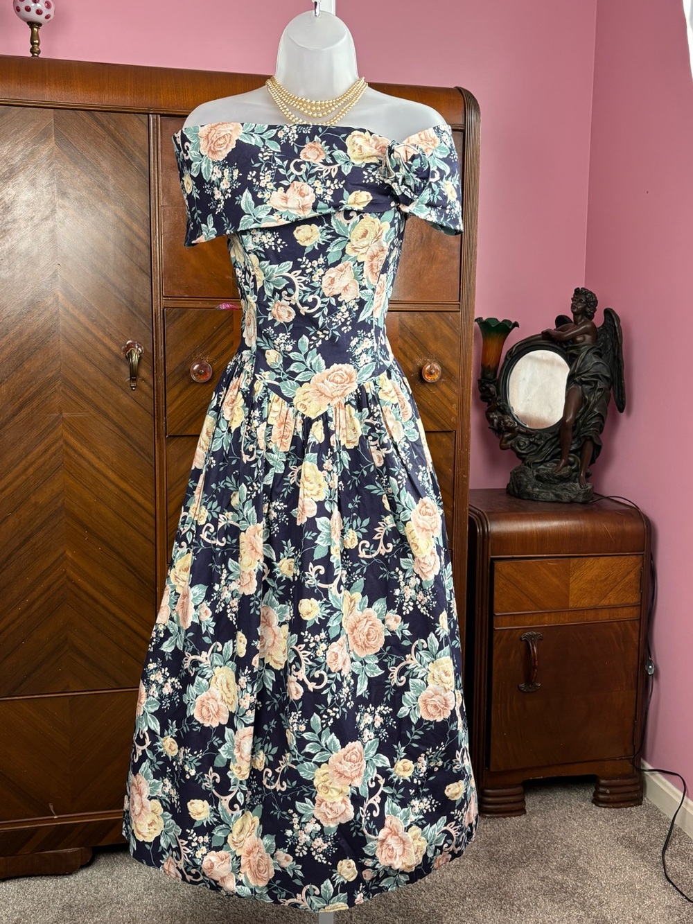 Vintage 80’s Romantic Jessica McClintock GUNNESAX Dress (Fits Modern US M) - Picture 6 of 11